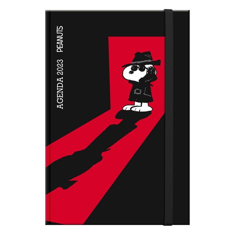 Agenda Snoopy All Black and Red Door Semana Vista 2023-0