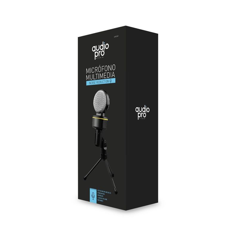 Microfono Multimedia Streaming Con Mini Tripode Jack 3.5 Audiopro-2