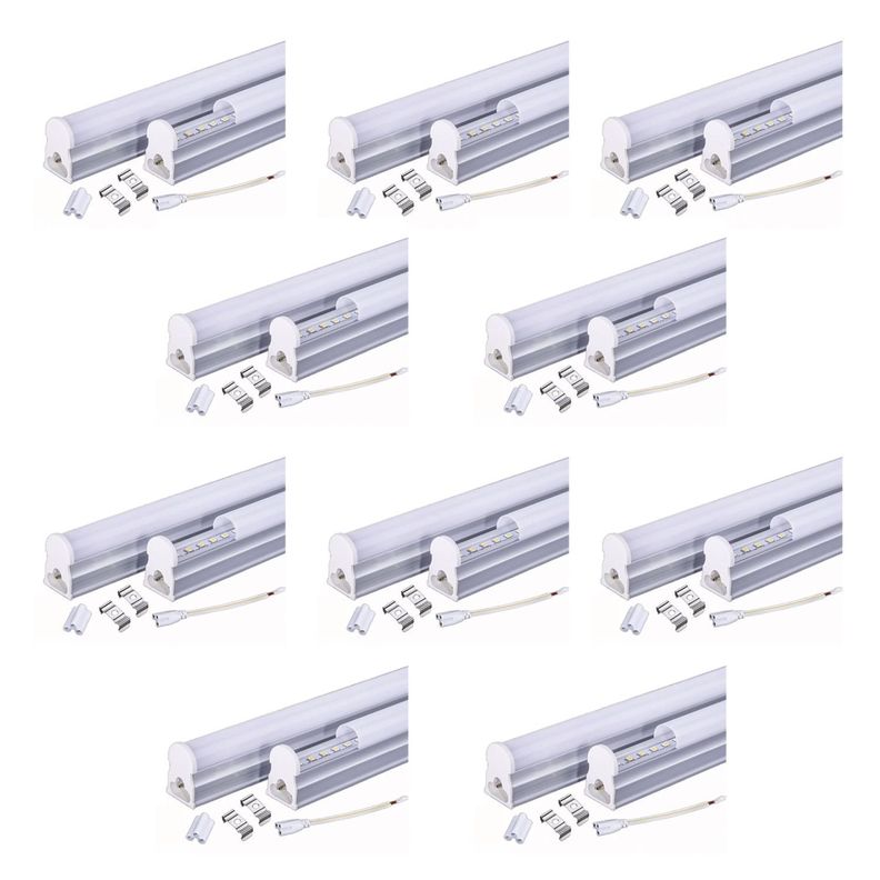Pack 10 Tubos LED T5 Con Base 9W 60cm Neutro-0