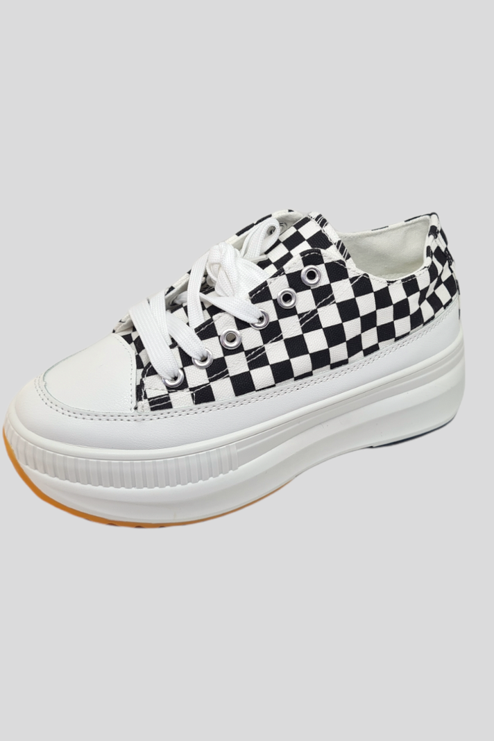 Zapatilla de lona urbana moda cuadros-0