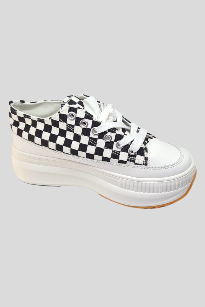 Zapatilla de lona urbana moda cuadros-1