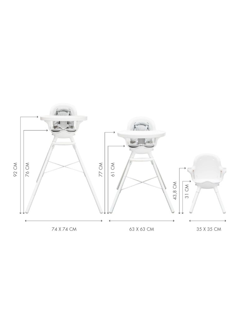 Silla de Comer Evolutiva Grub Blanca-2