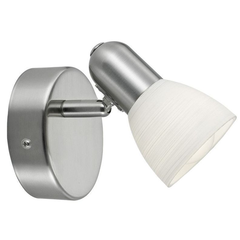 FOCO SOBREPUESTO PARED DAKAR ACERO NIQUEL MATE 1X40W E14 COD.88472-0