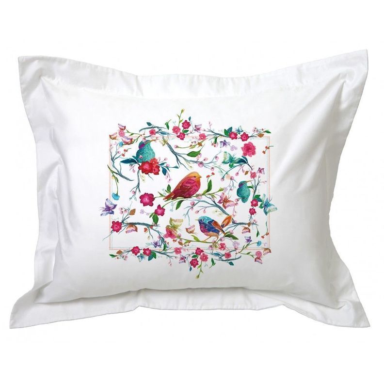 Funda de Almohada Pajaros Trama Blanco