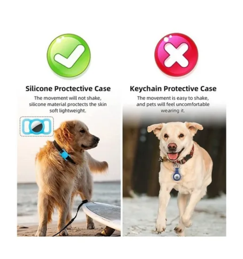 Funda Para Collar Mascotas Airtag De Apple Perro Gato Azul Claro-4