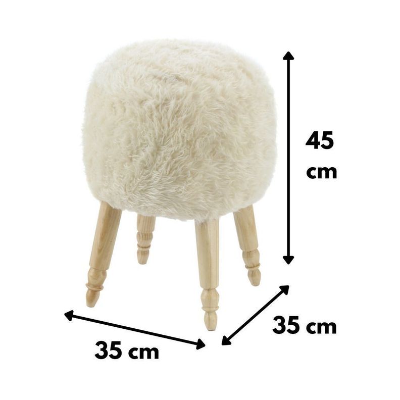 Pouf Bird Crudo Diseño Piel Sintética 35x35x45 cm Máxima Design-2