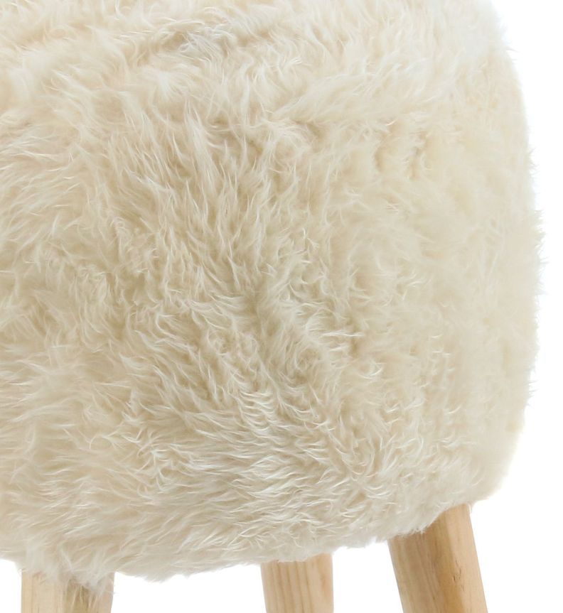Pouf Bird Crudo Diseño Piel Sintética 35x35x45 cm Máxima Design-4