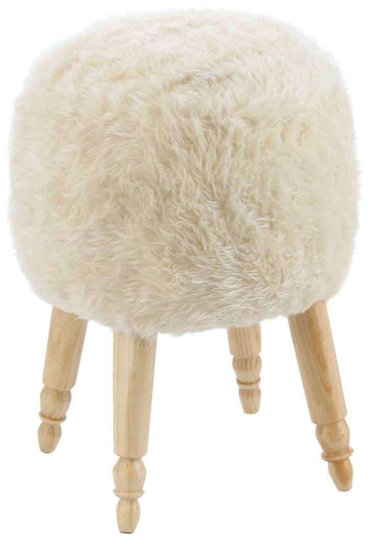 Pouf Bird Crudo Diseño Piel Sintética 35x35x45 cm Máxima Design-1