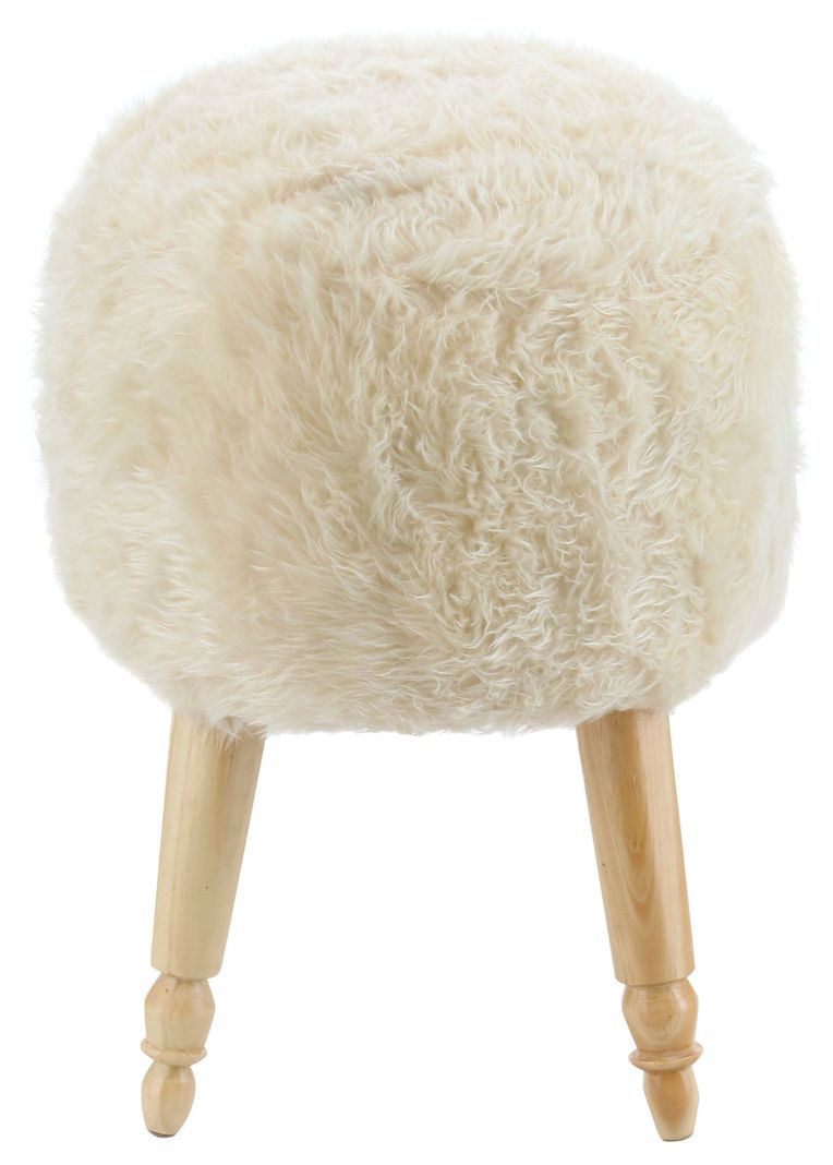 Pouf Bird Crudo Diseño Piel Sintética 35x35x45 cm Máxima Design-0