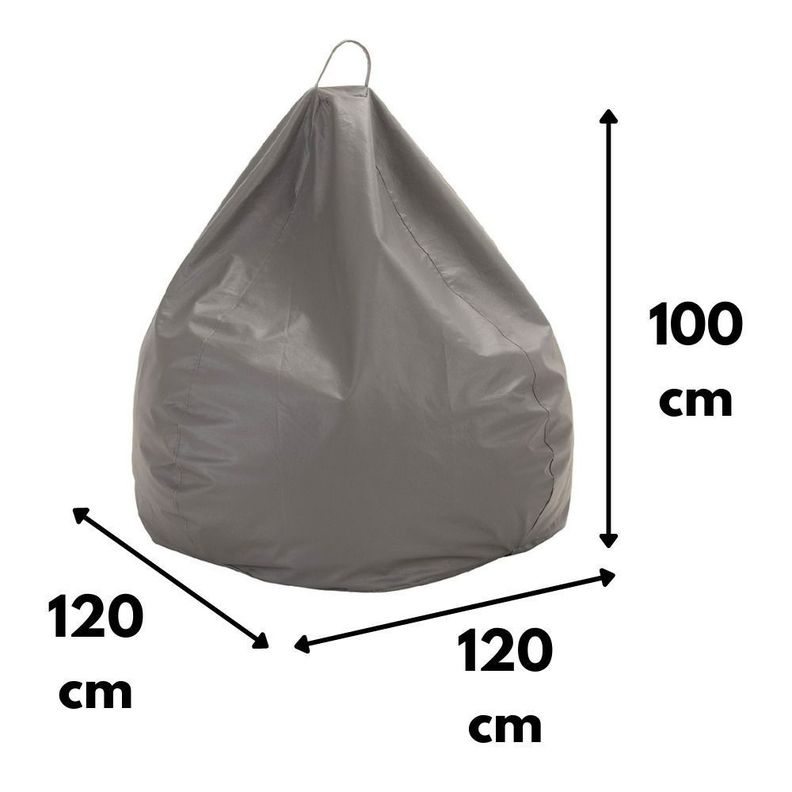 Pouf Pera Gris Cuerina 100x120x120 cm Máxima Design-2