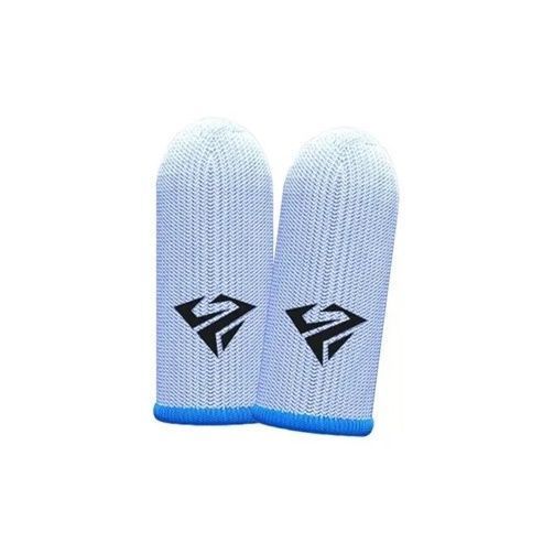 Dedales Gamer Fundas Dedos Fibra Plata Edición Ultra Blanco  Azul-0
