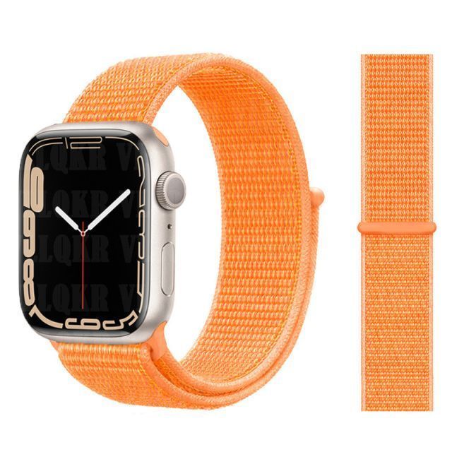 Correa Nylon Compatible Iwatch Apple Watch Naranja 42-44-45MM -1