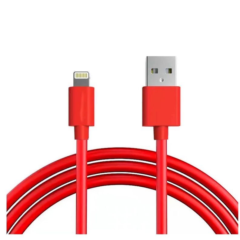 Cable USB a Lightning Carga y Sincronizacion 1mt Rojo Tecnolab-0