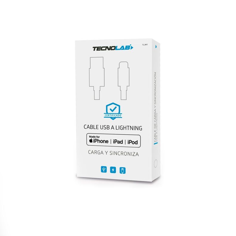 Cable USB a Lightning Carga y Sincronizacion 1mt Rojo Tecnolab-1
