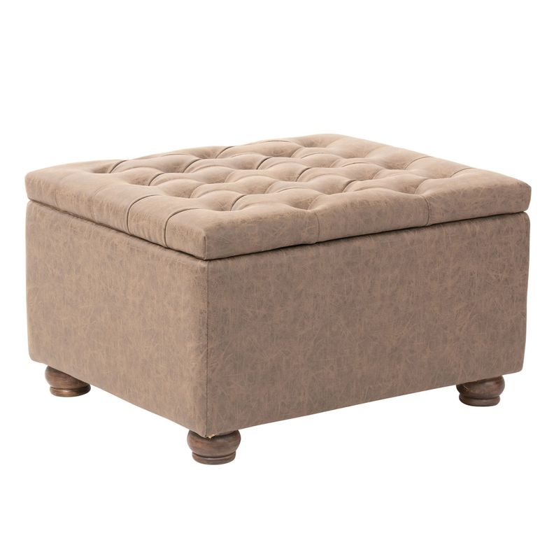 Puff Liao  , puff y Baúl de eco cuero, estructura de madera-0