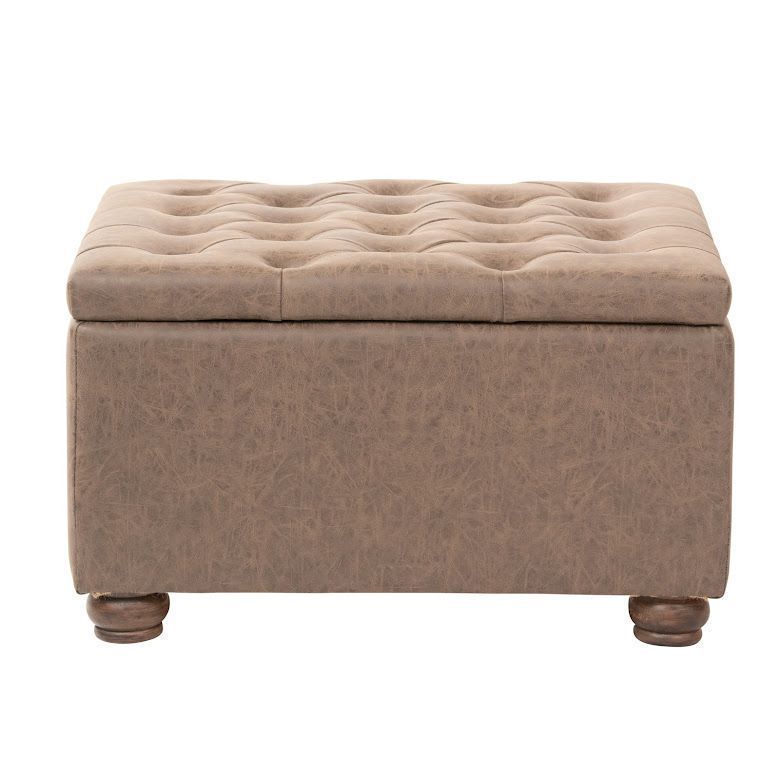 Puff Liao  , puff y Baúl de eco cuero, estructura de madera-2