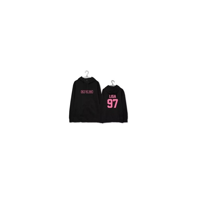 poleron diseño black pink  x lisa algodón-0