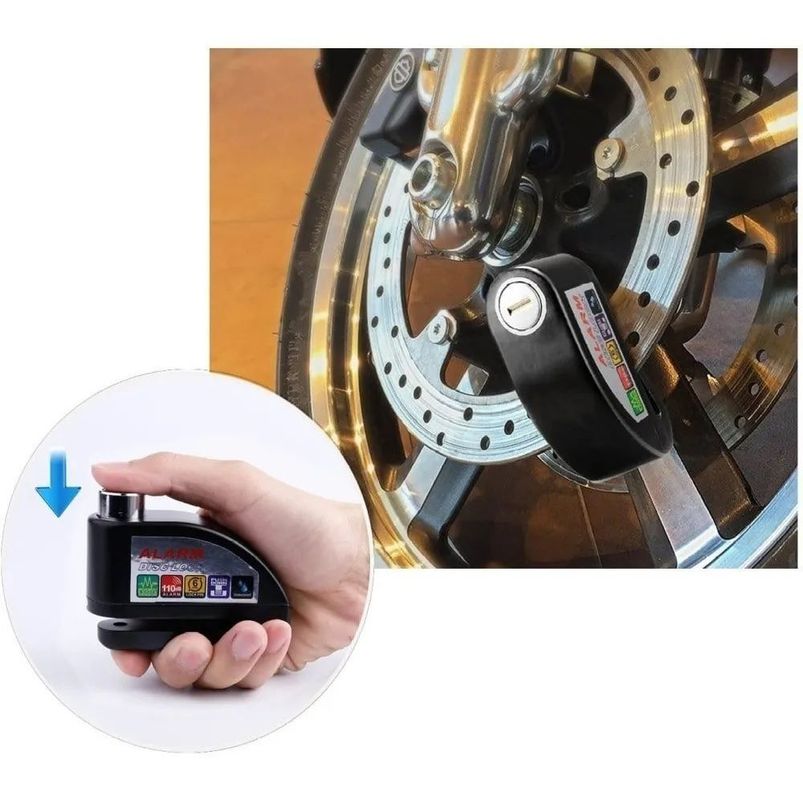 Candado Freno Disco Moto Bici Alarma Bloqueo Antirrobo-6