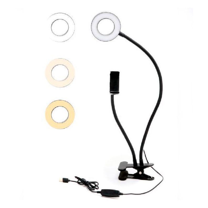 Aro de Luz LED 9cm  Selfie Soporte de Mesa Aro LED-0