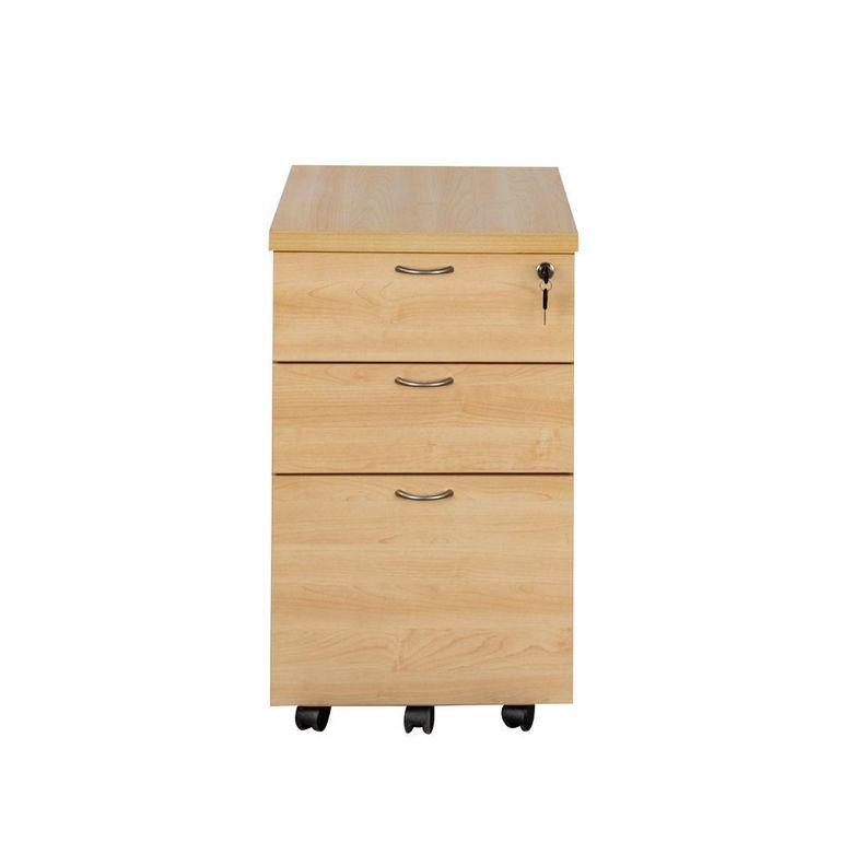 Cajonera Kardex Móvil Laminado Compacto con Llave. Color Maple y Grafito-1