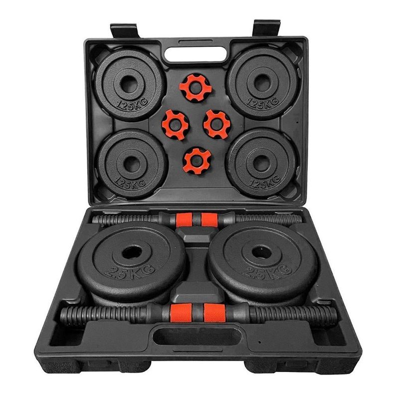 MALETÍN SET DISCOS DE FIERRO 15 KG-0