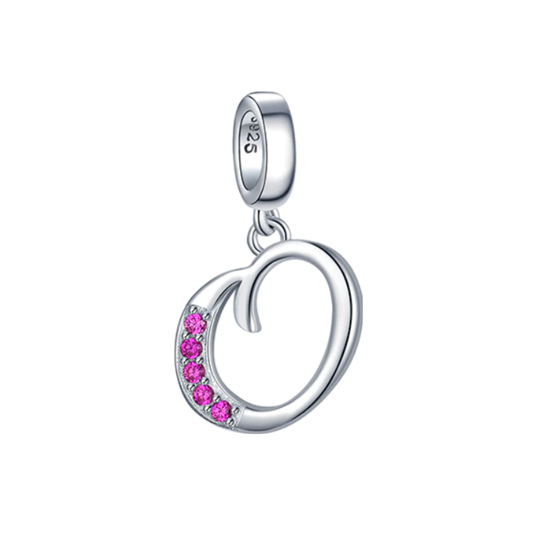 Charm Letra O en Plata Fina 925 SILVER HEART-0