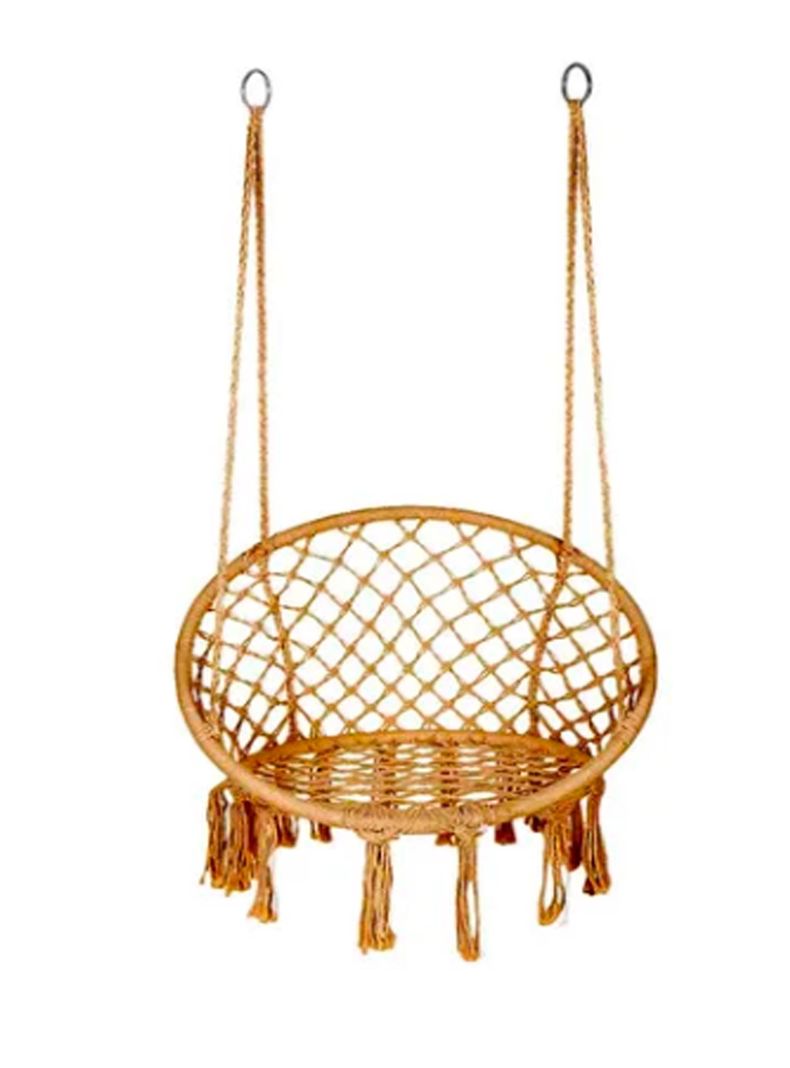 Silla colgante redonda marron terracota-0