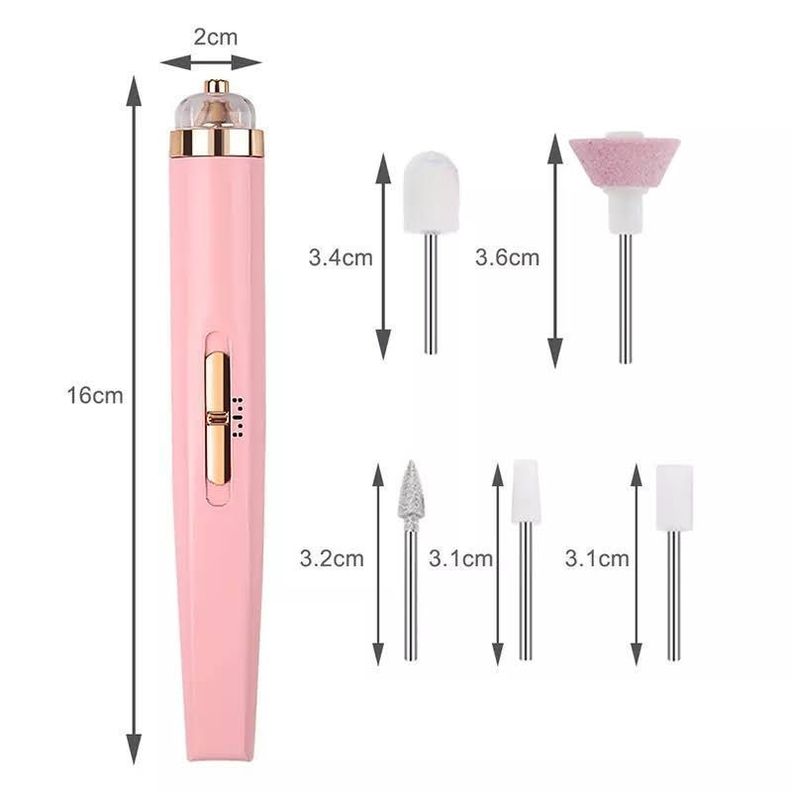 Pulidor Torno Esmeril De Uñas Recargable Usb Portatil Fresas-1