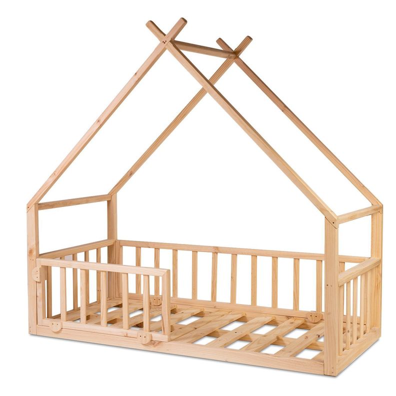 Cama infantil, Cama casa frontal bv barandas - 1,5 Plaza-2
