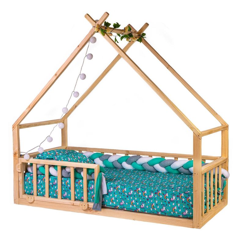 Cama infantil, Cama casa frontal bv barandas - 1,5 Plaza-3