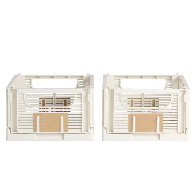 SET DE 2 CAJAS DE ALMACENAMIENTO PLEGABLE 25X16.5X10CM BLANCAS-2