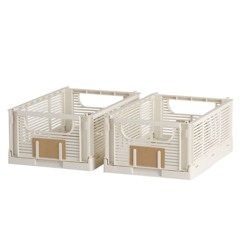 SET DE 2 CAJAS DE ALMACENAMIENTO PLEGABLE 25X16.5X10CM BLANCAS-0