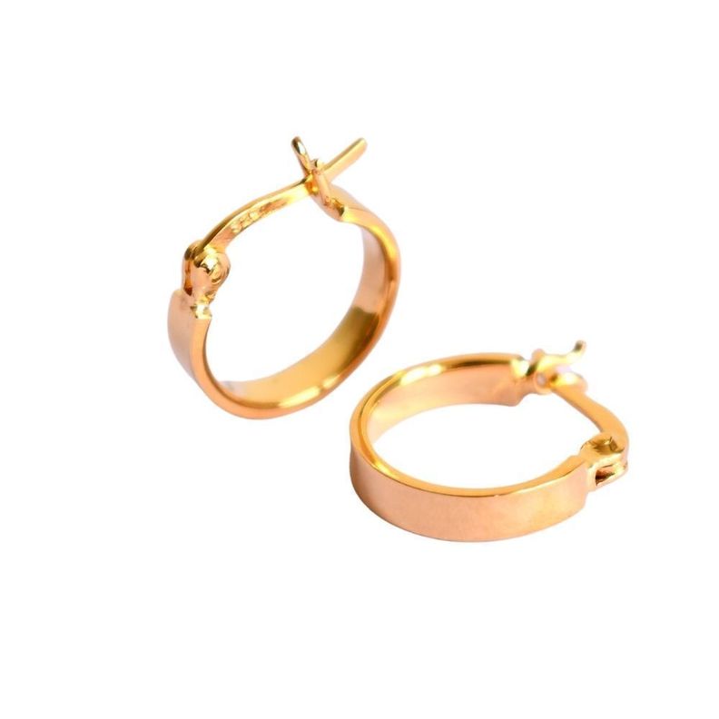 Argollas De Plata Baño De Oro Clásicos 15 mm - MABELITA-1