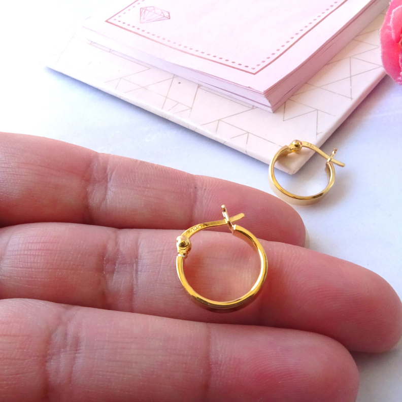 Argollas De Plata Baño De Oro Clásicos 15 mm - MABELITA-3