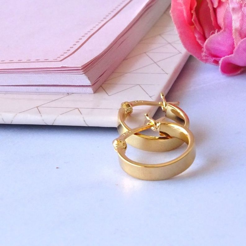 Argollas De Plata Baño De Oro Clásicos 15 mm - MABELITA-2