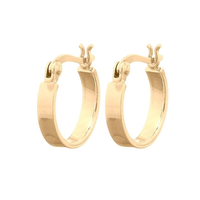 Argollas De Plata Baño De Oro Clásicos 15 mm - MABELITA-0
