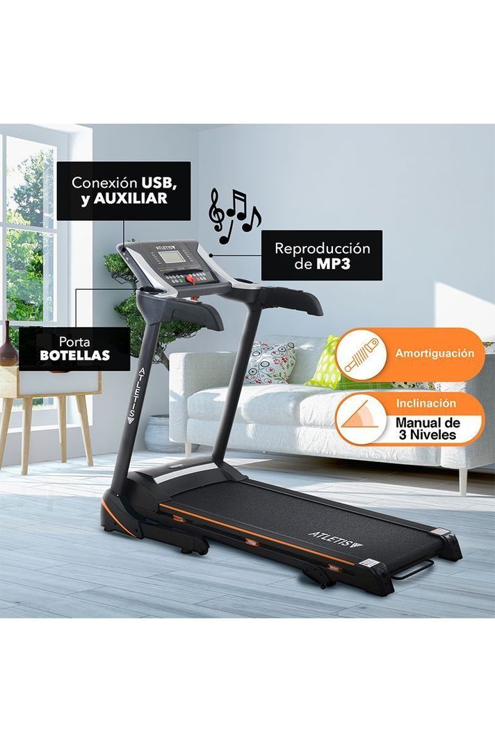 Trotadora Atletis Fit B816 MP3 USB Negro-9