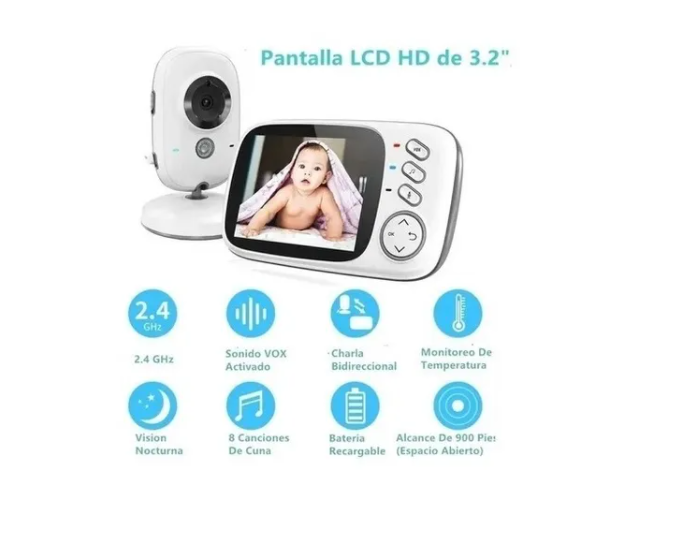 Cámara Baby Monitor Bebes Micrófono Visión Nocturna 3.2 PuLG-3
