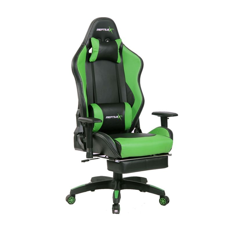 Silla Gamer Butaca Con Apoya Brazos Y Pies Verde - PuntoStore-1
