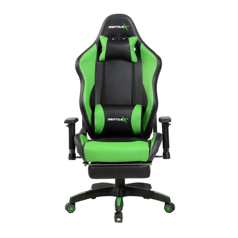 Silla Gamer Butaca Con Apoya Brazos Y Pies Verde - PuntoStore-0