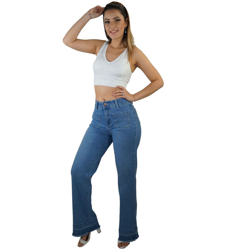Jeans wide leg tiro alto -3