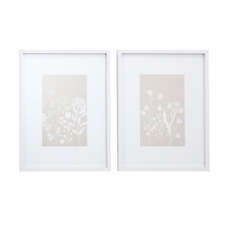 Set 2 marcos madera (2 40x50) Blanco 20x25 cm / 4F