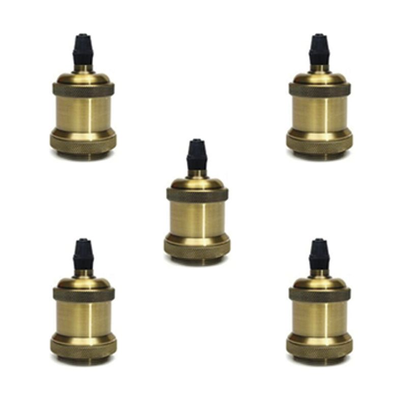 Pack 5 Soquetes E-27 Retro Dorado Vintage-0