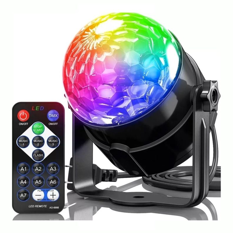 Bola De Luces Led Láser Disco Multicolor Con Contr-0