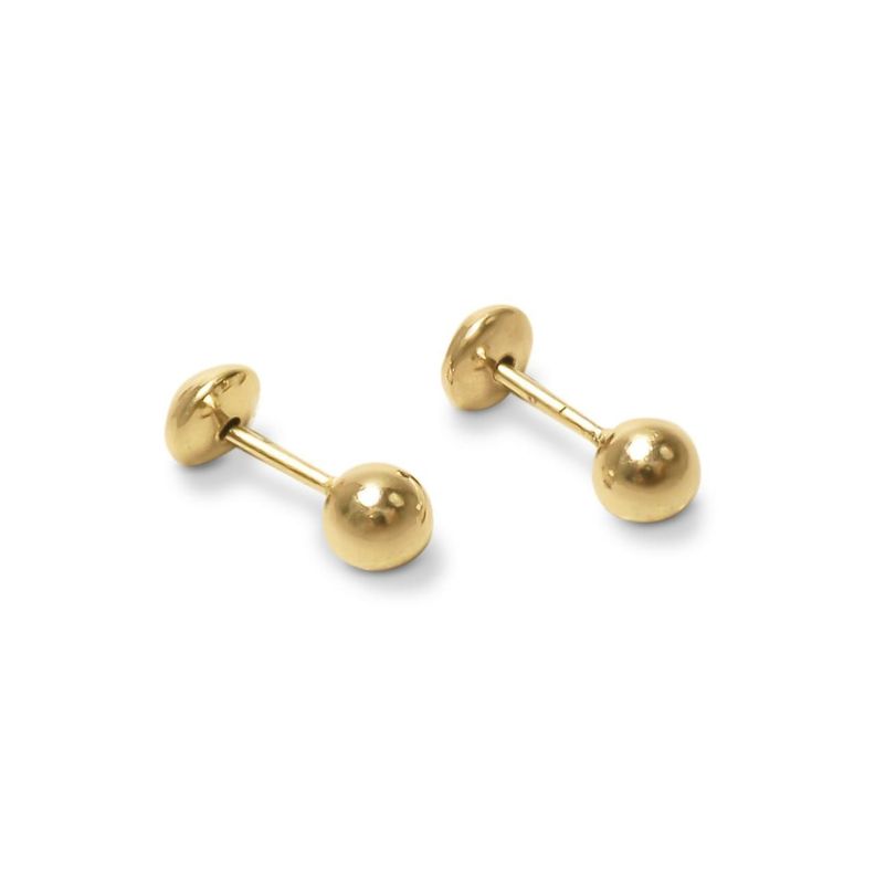Aros Bebé Bolita 3mm Enchapado Oro 18K-0