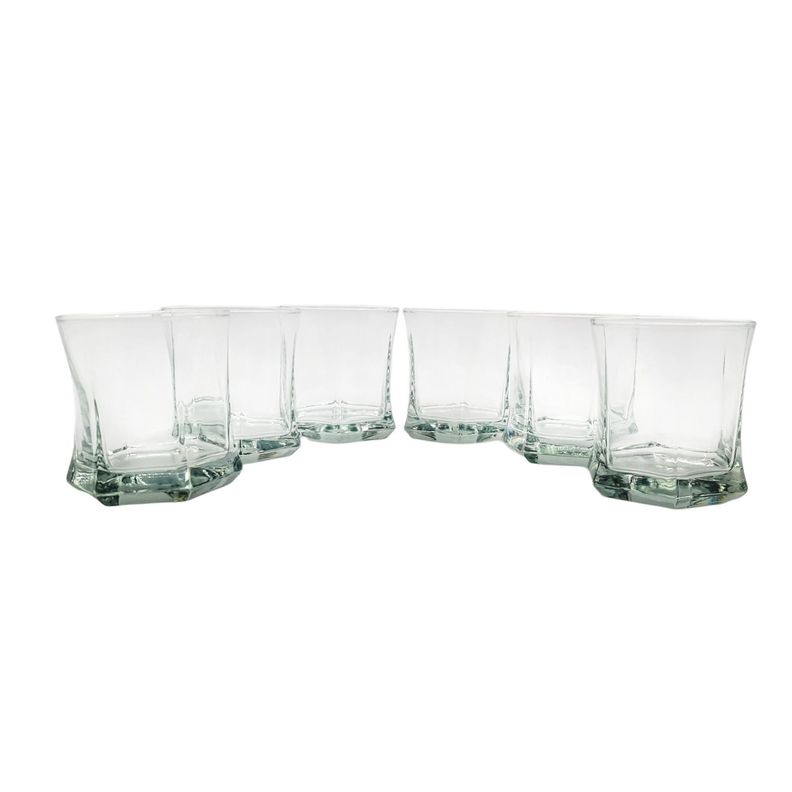 Vasos whisky 6 pcs vidrio 8x8x8cm alto 250ml-0
