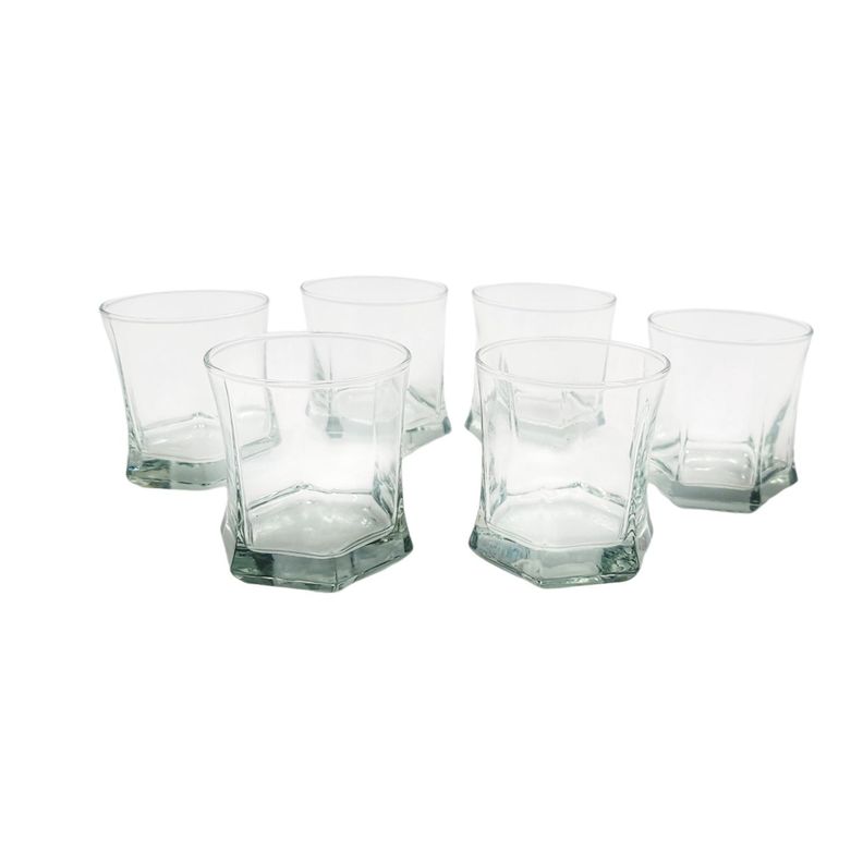 Vasos whisky 6 pcs vidrio 8x8x8cm alto 250ml-1