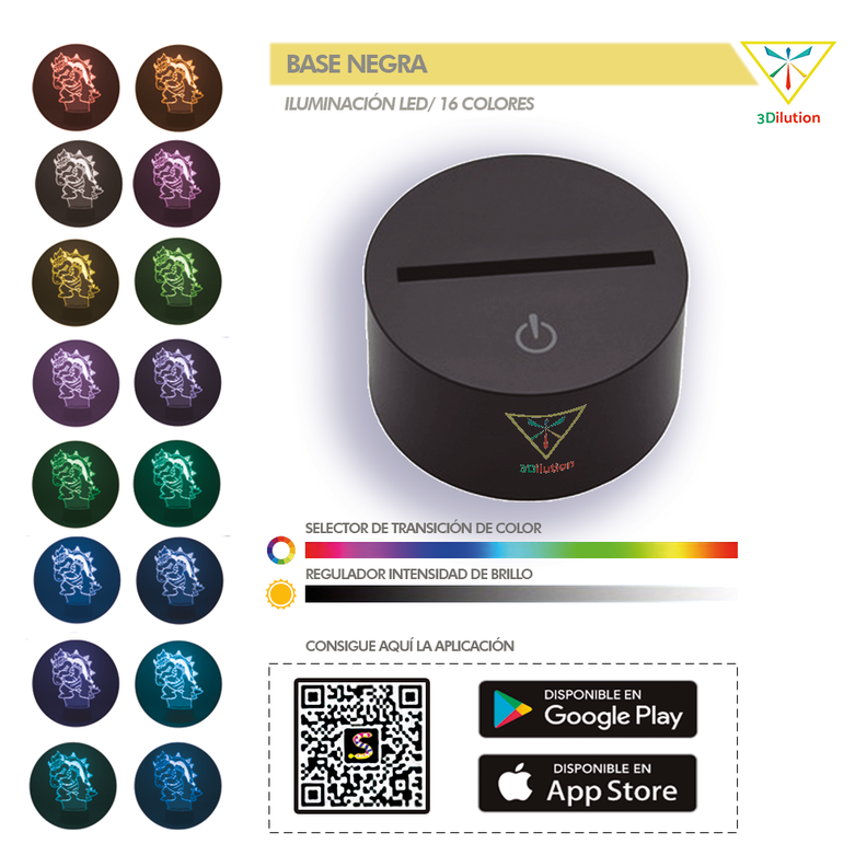 Lámpara Voleibol Masculino Base Negra con App-7