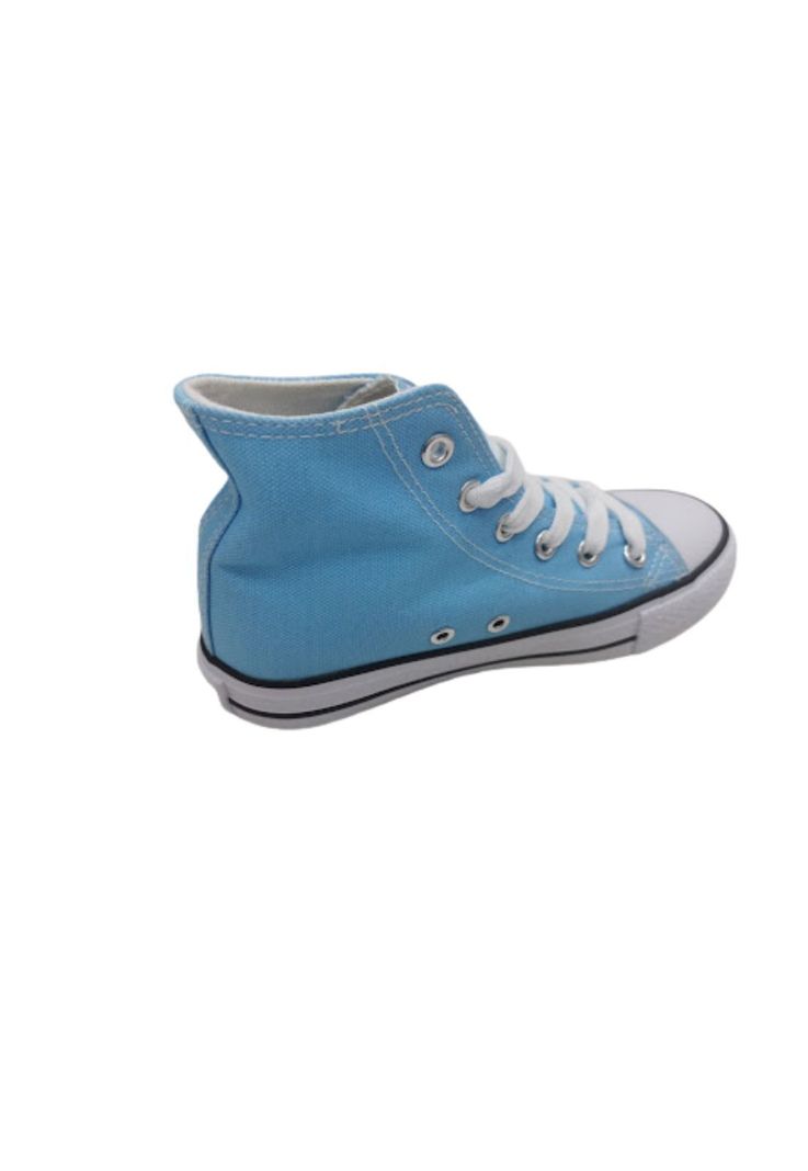 Zapatillas Lona Con Caña Celeste-1