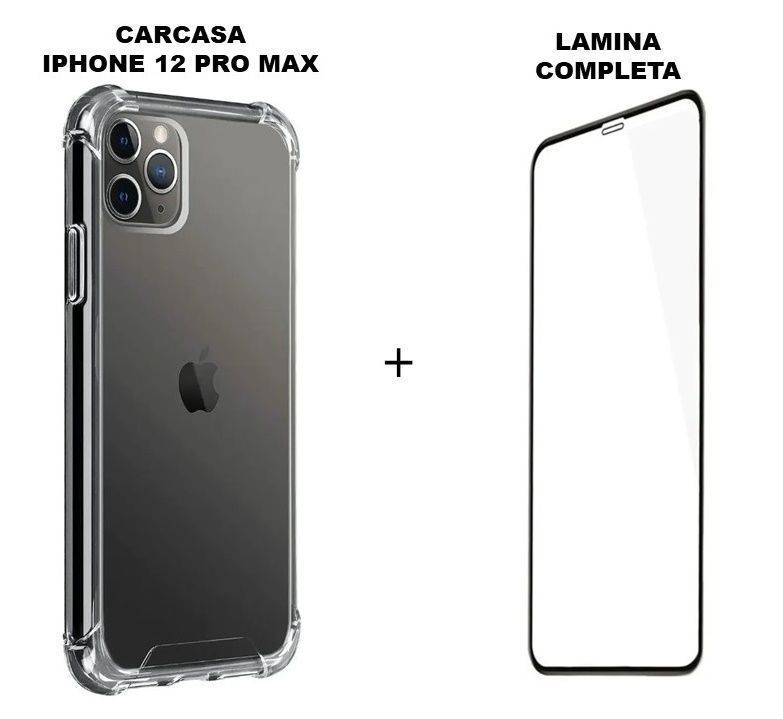 Kit Carcasa Reforzada + Lamina Completa Compatible Con iPHONE 12 PRO MAX-0